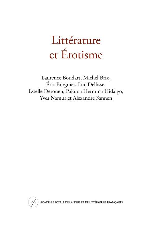 Collectif Littérature et érotisme